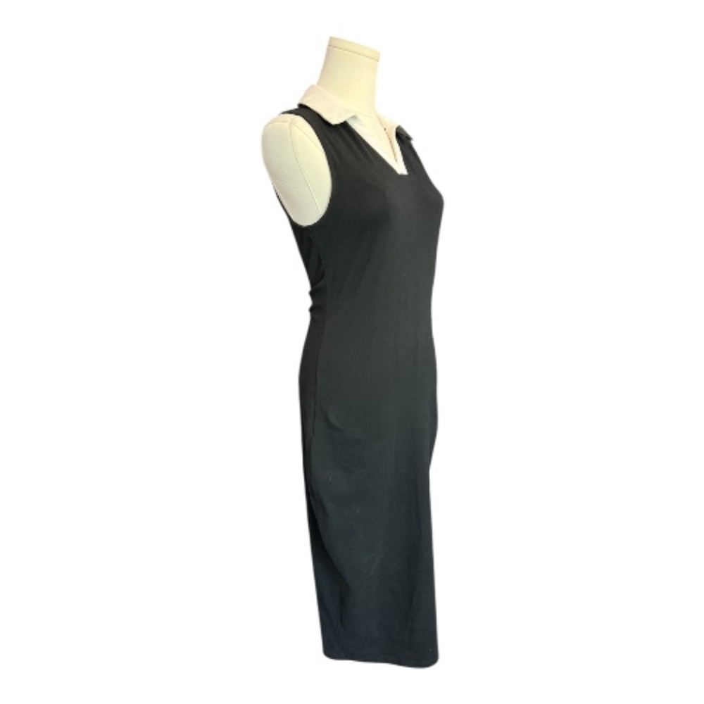 🖤🤍 GUC NEW YORK & COMPANY Black Sleeveless Dress with White Collar | Sz S - Picture 3 of 7